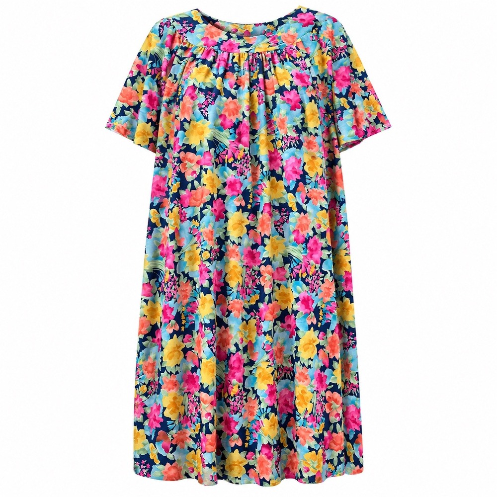 Anthony Richards Muumuu House Dress Large Floral Grannycore Lounge Made USA